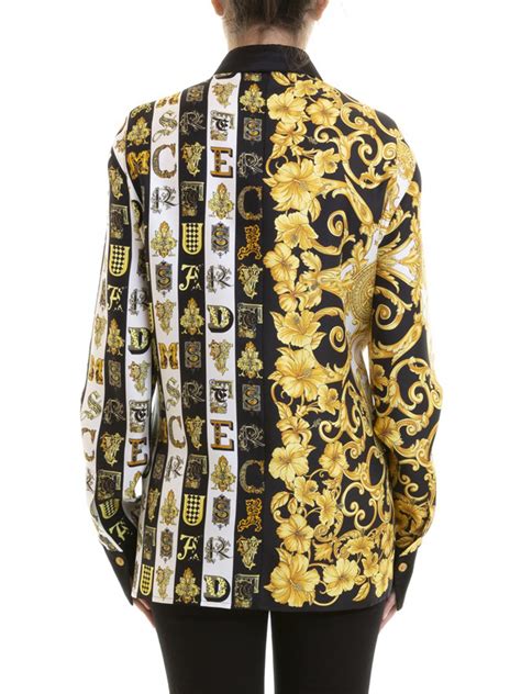 versace gold hibiscus print silk shirt|wholesale versace silk shirts.